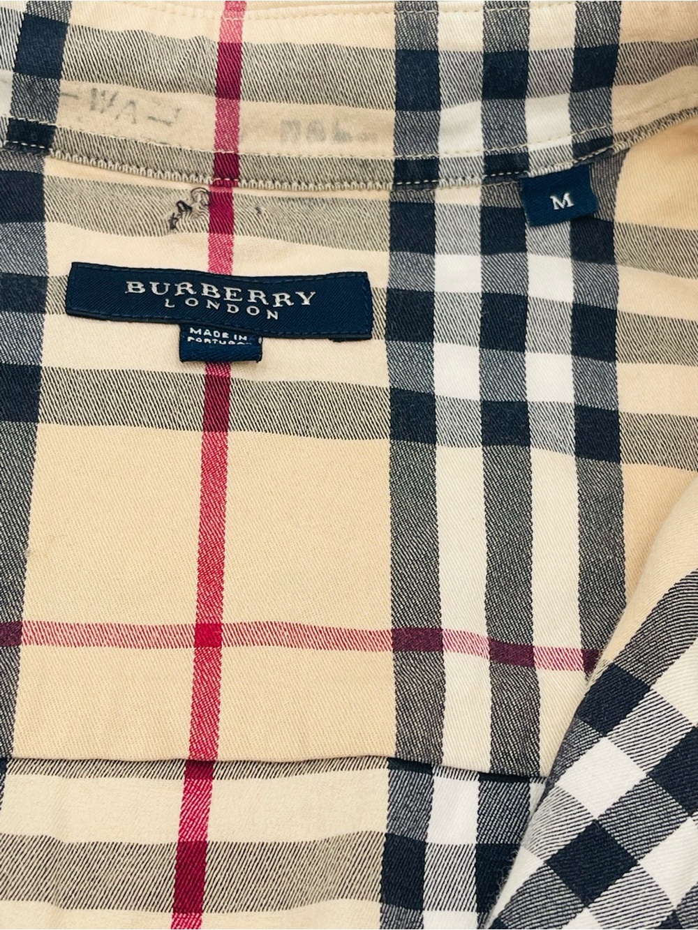 Burberry Classic Check Button-Down Women's Shirt - Beige/Black/Red size M - Picture 2 of 7